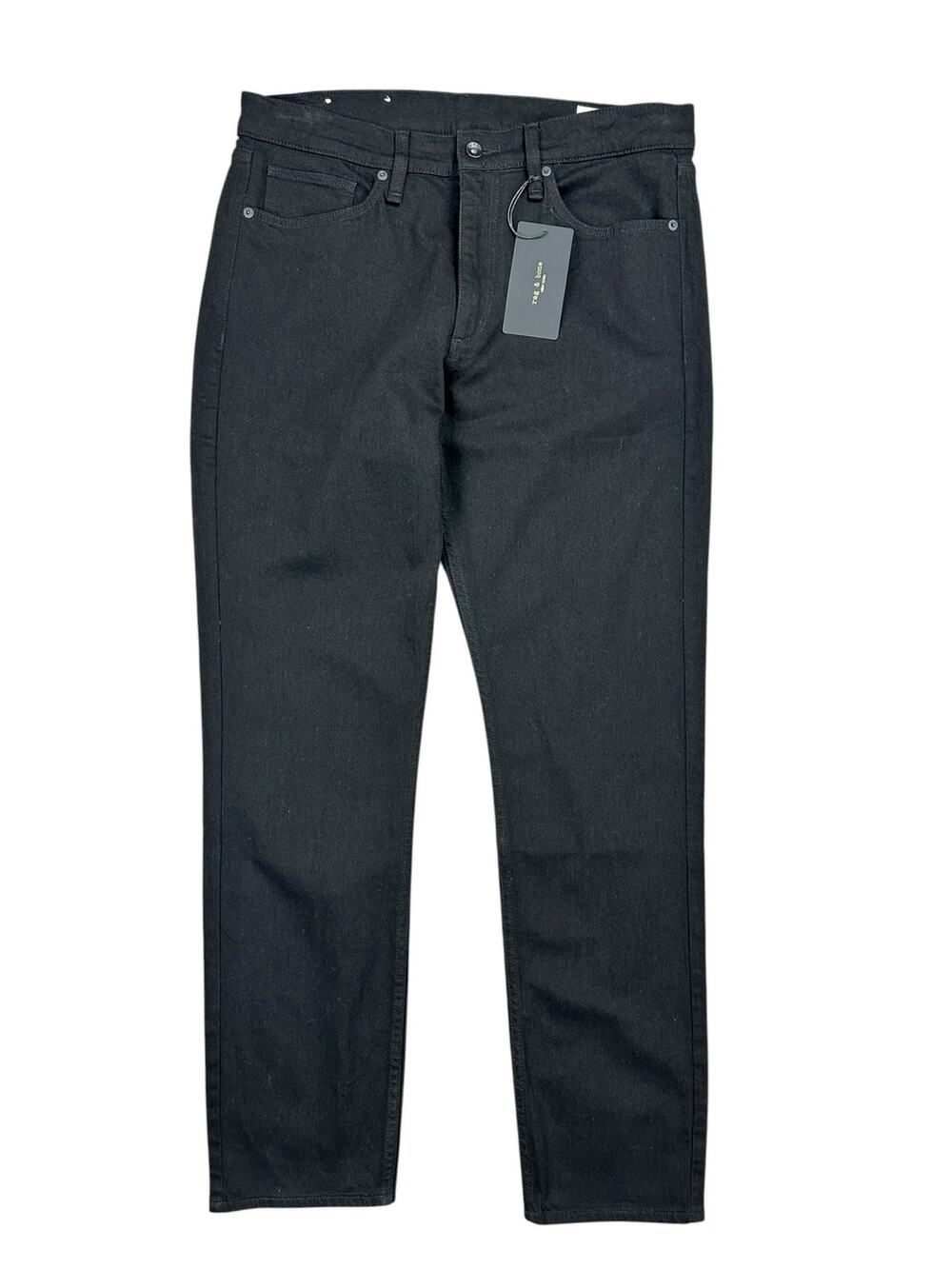 Rag & Bone Fit 2 Slim Tapered Authentic Stretch Jeans Black NWT — Size 34x32